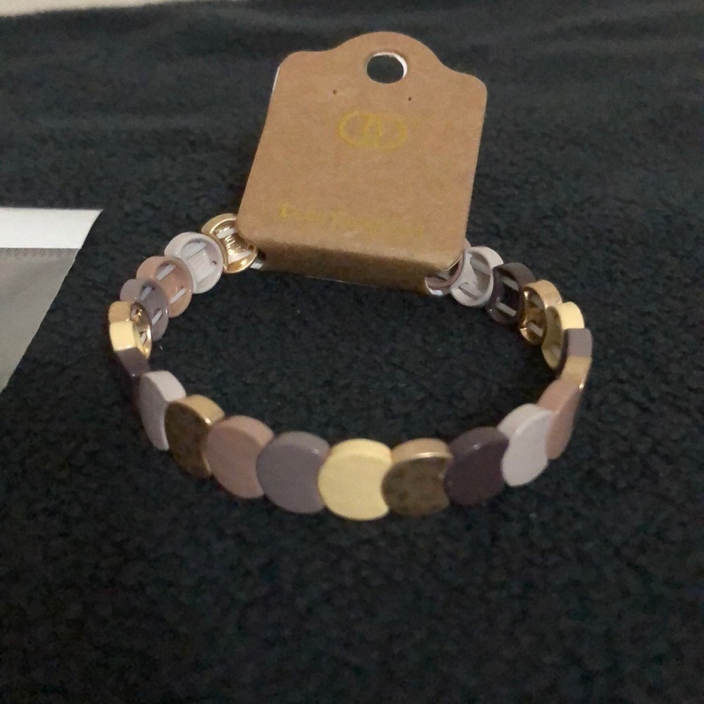 Multi-Color Overlapping Disk Stretch Bracelet